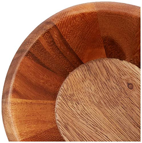 Lipper International Acacia 6 x 3 Wave Bowl Set of 4, 20 fl.oz., Brown