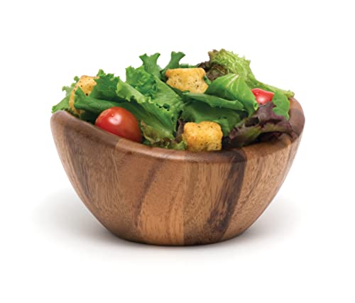 Lipper International Acacia 6 x 3 Wave Bowl Set of 4, 20 fl.oz., Brown