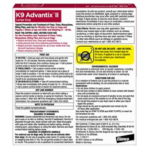 K9 Advantix II Large Dog Vet-Recommended Flea, Tick & Mosquito Treatment & Prevention | Dogs 21-55 lbs. | 2-Mo Supply