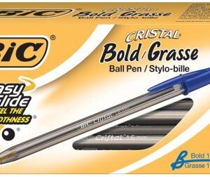 BIC Cristal Bold, 1.6 mm Ball Pen, Blue - Pack of 48 (MSBP241-BEx2)