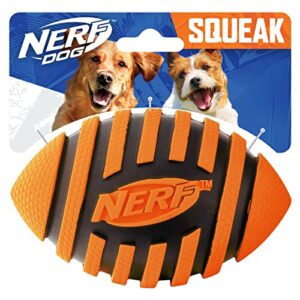 nerf dog 5in spiral squeak football - orange/black