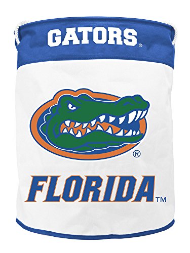 Duck House NCAA Florida Gators Canvas Laundry Basket with Braided Rope Handles, white ,22" X 17.5" X 17.5"