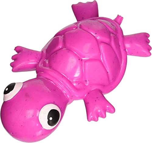 Cycle Dog Small Fuchsia 3-Play Turtle Dog Toy with Ecolast Recycled Material - Tough & Sustainable Chew Toy for Dogs & Puppies/Treat Dispenser/Floats Above Water/Indestructible for Aggressive Chewers