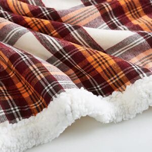 Eddie Bauer - Throw Blanket, Reversible Sherpa Fleece Bedding, Home Decor for All Seasons (Edgewood Red, Throw)