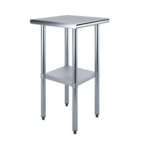 amgood stainless steel work table | metal utility table (stainless steel table, 20" long x 20" deep)