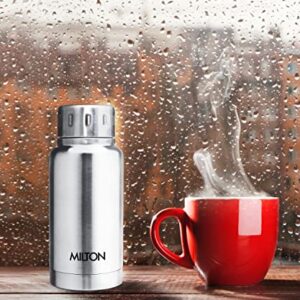 Milton Thermosteel Elfin 160, Vacuum Insulated Flask, 160 ml | 5.4 oz | Hot & Cold Water Bottle, 18/8 Stainless Steel, Compact Flask, Durable Body, BPA Free, Leak-Proof Simple Screw Lid | Silver