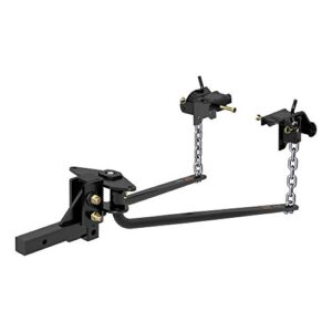 curt 17050 round bar weight distribution hitch with integrated lubrication, up to 6k, 2-inch shank