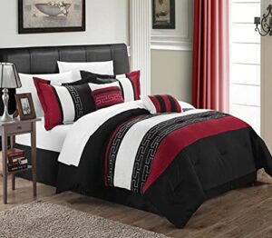 chic home - cs1213-212-an carlton 6-piece comforter set, king size, black