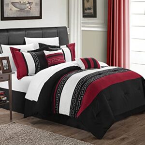 Chic Home - CS1213-212-AN Carlton 6-Piece Comforter Set, King Size, Black