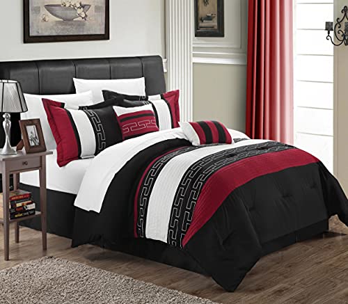 Chic Home - CS1213-212-AN Carlton 6-Piece Comforter Set, King Size, Black