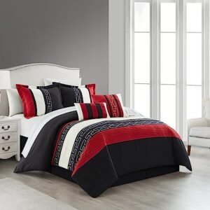 Chic Home - CS1213-212-AN Carlton 6-Piece Comforter Set, King Size, Black