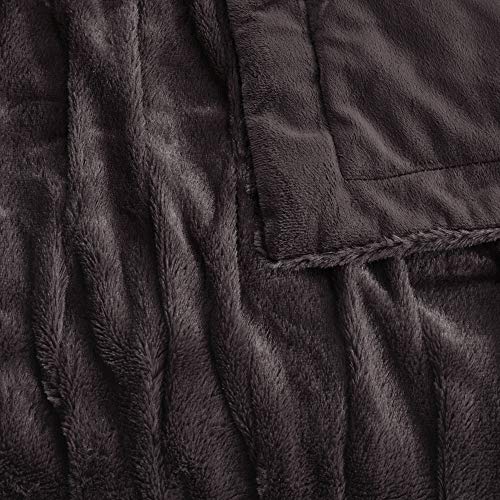 Madison Park Oversized Ruched Faux Fur Throw, 50 by 60",Brown