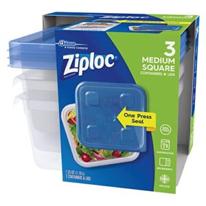 Ziploc® Plastic Food Storage Container Set, Clear, Pack Of 3