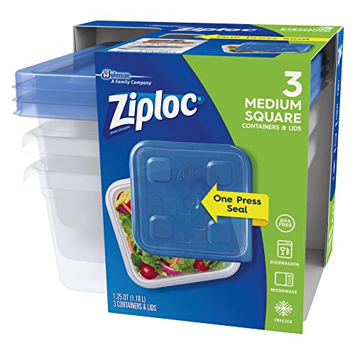 Ziploc® Plastic Food Storage Container Set, Clear, Pack Of 3