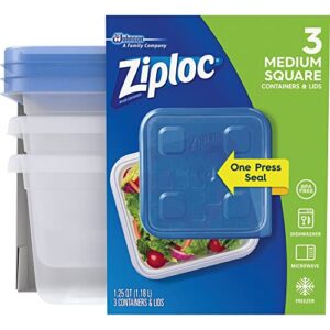 Ziploc® Plastic Food Storage Container Set, Clear, Pack Of 3