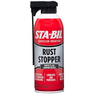 sta-bil rust stopper - anti-corrosion spray and antirust lubricant - prevents car rust, protects battery terminals, stops existing rust, rust preventative coating - 13 oz (22003)