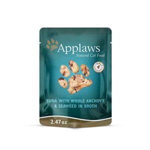 applaws cat pouch 2.4oz tuna with whole anchovy & seaweed - 12 pack