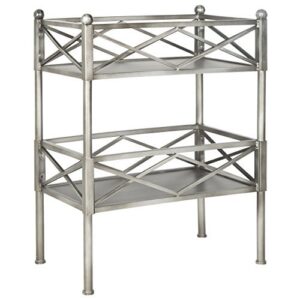 safavieh american home collection james storage shelves, silver