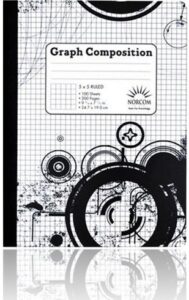 5 x 5 ruled graph composition book (black and white patterned)