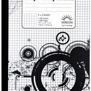 5 x 5 Ruled Graph Composition Book (Black and White Patterned)