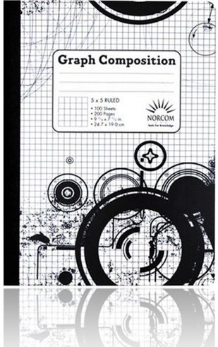 5 x 5 Ruled Graph Composition Book (Black and White Patterned)