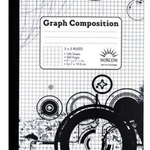 5 x 5 Ruled Graph Composition Book (Black and White Patterned)