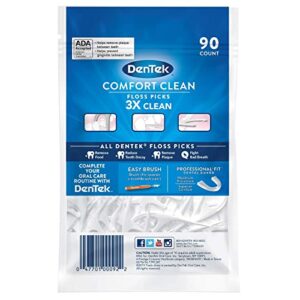 DenTek Comfort Clean Floss Picks for Sensitive Teeth, Soft and Silky Ribbon, 90 Count Each (Pack of 2)