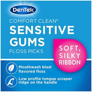 DenTek Comfort Clean Floss Picks for Sensitive Teeth, Soft and Silky Ribbon, 90 Count Each (Pack of 2)