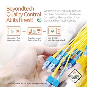 BEYONDTECH LC to LC Fiber Patch Cable Single Mode Duplex - 1m (3.28ft) - 9/125um OS1 LSZH PureOptics Optic Patch Cable Series