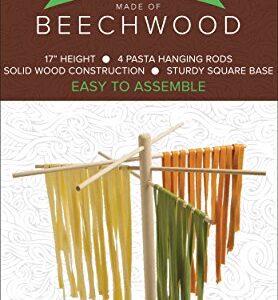 Southern Homewares Pasta Drying Rack Natural Beechwood Collapsible Wooden Noodle Stand