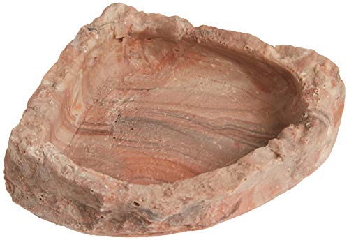 Fluker's Corner Rock Bowl, Food & Water Dish for Hermit Crabs, Medium 6"