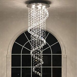 modern contemporary swirl chandelier lighting for foyer dining room kitchen chandelier fixture ceiling light rain drop with all crystal balls d20'' x h61'' of crystop