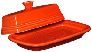 fiesta covered butter dish, x-large, poppy
