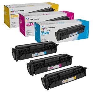 ld products compatible toner cartridge replacements for hp 312a (cyan, magenta, yellow, 3-pack)