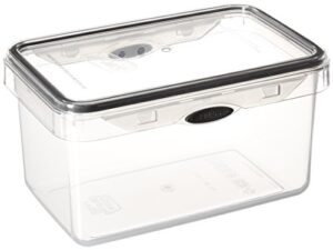 misco pnc59rt rectangle press n click food container, 7.4 cup, clear/grey trim