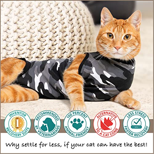 Suitical Recovery Suit Cat, XXX-Small, Black Camouflage