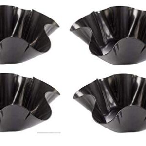 Chefcaptain Tortilla Pan Set Non Stick Steel Taco Salad Bowl Makers Tortilla Shell Maker Extra Thick Steel Set of 4