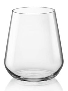 bormioli rocco inalto uno stemless glass, set of 6, 15.25 oz, clear