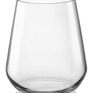 Bormioli Rocco InAlto Uno Stemless Glass, Set of 6, 15.25 oz, Clear