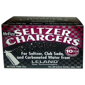 leland soda chargers seltzer chargers co2, 40 count,silver