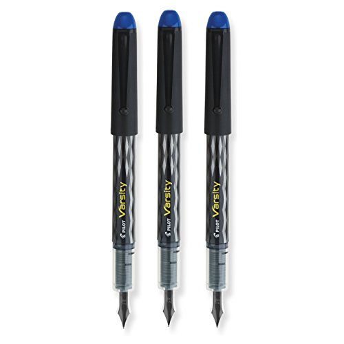 PILOT Varsity Disposable Fountain Pens, Blue Ink (90011x3)