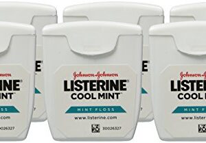 Listerine Cool Mint Interdental Floss Bundle | Effective Plaque Removal, Teeth & Gum Protection | Shred-Resistant, Fresh-Breath Feeling, PFAS Free | 55 Yards, 6 Pack