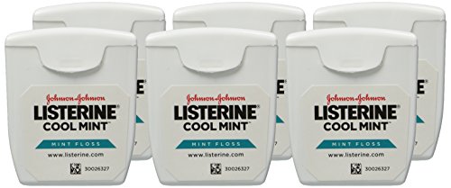 Listerine Cool Mint Interdental Floss Bundle | Effective Plaque Removal, Teeth & Gum Protection | Shred-Resistant, Fresh-Breath Feeling, PFAS Free | 55 Yards, 6 Pack