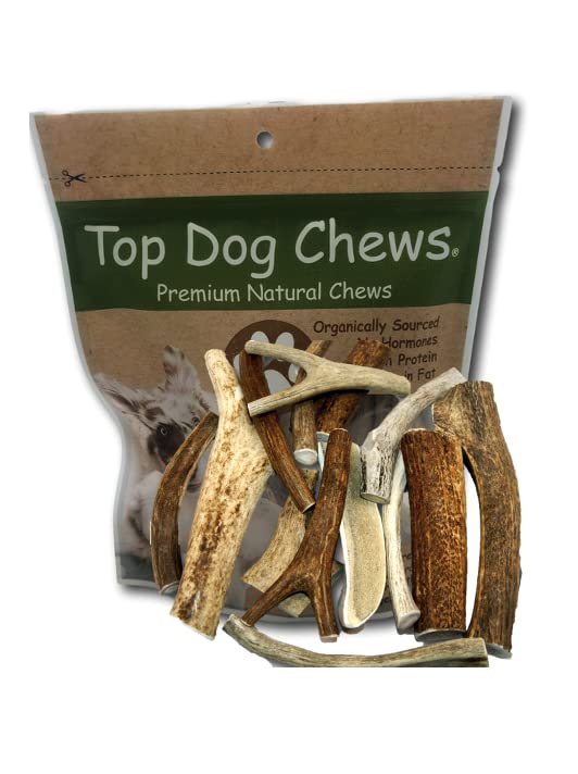 Top Dog Chews – Large Variety Pack, Premium, Grade A, Antlers for Large, Medium or Small Dogs, Antlers from Deer, Elk, & Moose Included, Natural, Long Lasting, Chews for Aggressive Chewers, 1lb