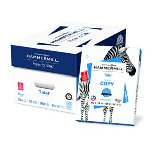 hammermill printer paper, 20 lb tidal copy paper, 3 hole - 10 ream (5,000 sheets) - 92 bright, made in the usa, 162032c