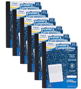 mead primary composition book, ruled, 100 sheets/200 pages (09902), 6 notebooks