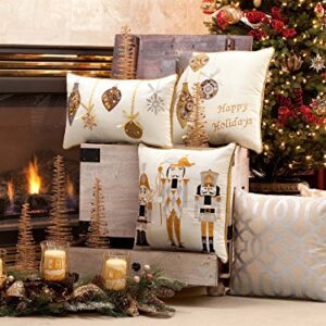 Pillow Perfect Holiday Ornaments Lumbar Pillow, 1 Count (Pack of 1), Gold