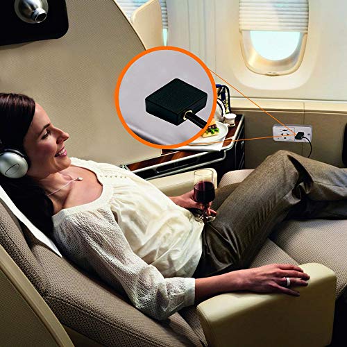 Gold Plated Airplane Flight Headphone Adapters (Pack of 2) | Allows you to use your Earphones with all In-Flight Media Systems | This Airline Plane Headset Converter Enables Great Sound on all Planes