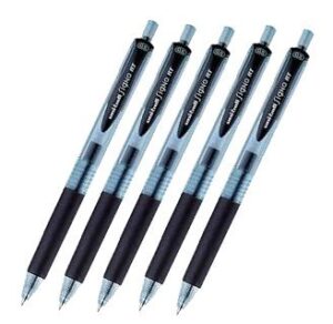 uni-ball signo rt rubber grip & click retractable ultra micro point gel pens -0.38mm-black ink-value set of 5