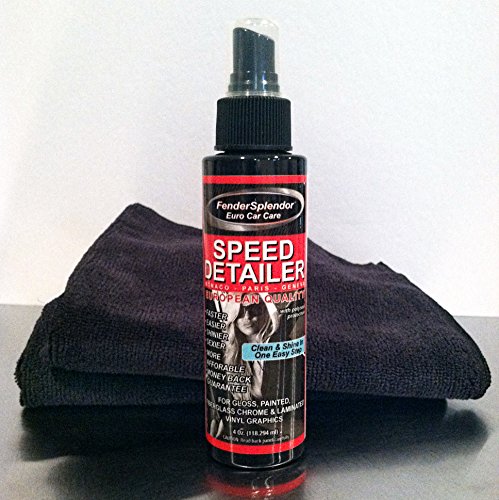 FenderSplendor Special Price Euro Car Care 4 oz Speed Detailer a Waterless Car Wash Product and 2 Microfiber Towel